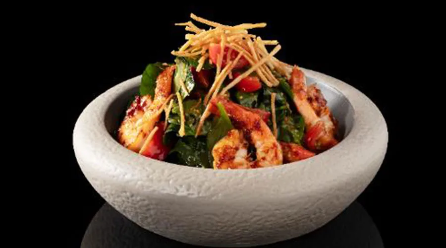 Spinach Salad with Spicy Shrimp (Hot)